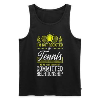 drôle de raquette de joueur de tennis je ne suis pas - Débardeur bio Premium Homme - noir - Devant - Michal (187cm)