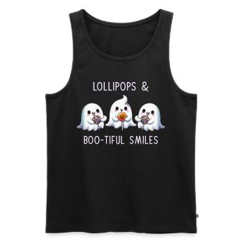 Lollipop & Bootiful Smiles - Men's Premium Organic Tank Top - black - Front - AI Model Male 178 light (178cm)
