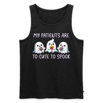 Mes patients sont trop mignons pour effrayer - Débardeur bio Premium Homme - noir - Devant - Michal (187cm)