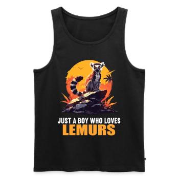 Lemuren Lemurs Lemur - Men's Premium Organic Tank Top - black - Front - AI Model Male 178 light (178cm)