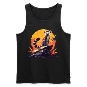 Lemuren Lemurs Lemur - Men's Premium Organic Tank Top - black - Front - AI Model Male 178 light (178cm)
