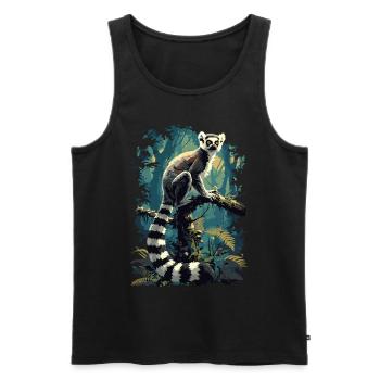 Lemuren Lemurs Lemur - Men's Premium Organic Tank Top - black - Front - AI Model Male 178 light (178cm)