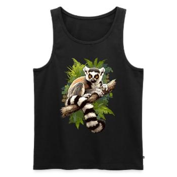 Lemuren Lemurs Lemur - Men's Premium Organic Tank Top - black - Front - AI Model Male 178 light (178cm)
