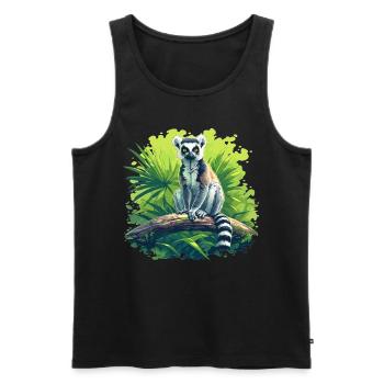 Lemuren Lemurs Lemur - Men's Premium Organic Tank Top - black - Front - AI Model Male 178 light (178cm)