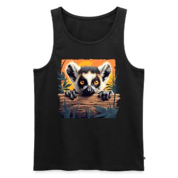Lemuren Lemurs Lemur - Men's Premium Organic Tank Top - black - Front - AI Model Male 178 light (178cm)