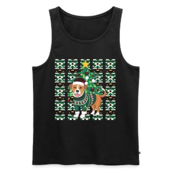 chien moche Noël Noël Père Noël - Débardeur bio Premium Homme - noir - Devant - Michal (187cm)