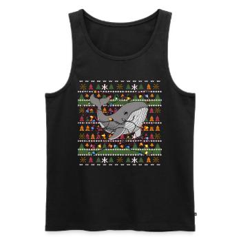 baleine moche Noël Noël Père Noël - Débardeur bio Premium Homme - noir - Devant - Michal (187cm)
