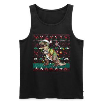 Dinosaure Moche Noël Noël Père Noël - Débardeur bio Premium Homme - noir - Devant - Michal (187cm)