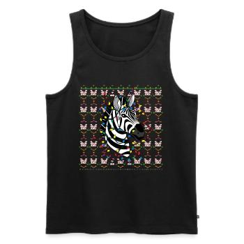 Zebra Ugly Christmas Weihnachten Xmas Santa Claus - Männer Premium Bio Tank Top - Schwarz - Vorne - Michal (187cm)