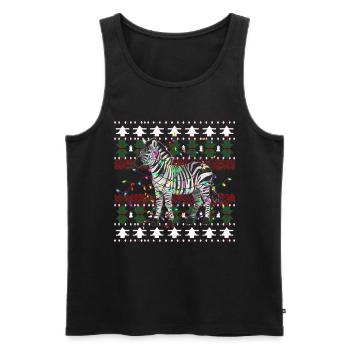 Zebra Ugly Christmas Weihnachten Xmas Santa Claus - Männer Premium Bio Tank Top - Schwarz - Vorne - Michal (187cm)