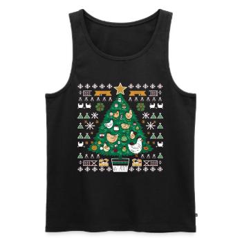 Poulet moche Noël Noël Père Noël - Débardeur bio Premium Homme - noir - Devant - Michal (187cm)