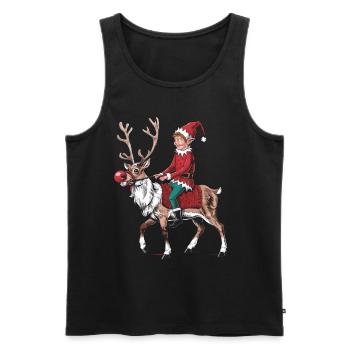 Elf Ugly Christmas Weihnachten Xmas Santa Claus - Männer Premium Bio Tank Top - Schwarz - Vorne - Michal (187cm)