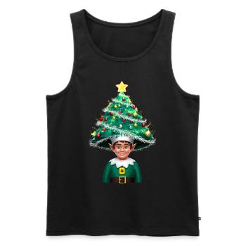 Elf Ugly Christmas Weihnachten Xmas Santa Claus - Männer Premium Bio Tank Top - Schwarz - Vorne - Michal (187cm)
