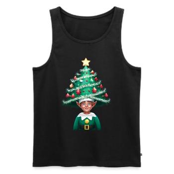 Elf Ugly Christmas Weihnachten Xmas Santa Claus - Men's Premium Organic Tank Top - black - Front - Michal (187cm)