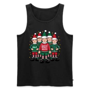 Elf Ugly Christmas Weihnachten Xmas Santa Claus - Männer Premium Bio Tank Top - Schwarz - Vorne - Michal (187cm)