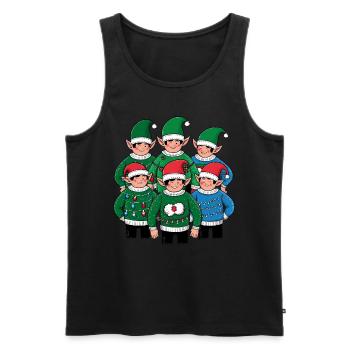 Elfes Noël laid Noël Noël Père Noël - Débardeur bio Premium Homme - noir - Devant - Michal (187cm)