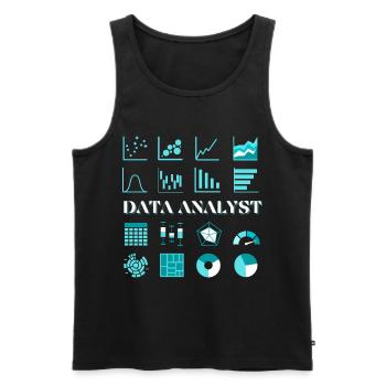 Data Analyst Dashboard Power BI Developer SQL AI - Men's Premium Organic Tank Top - black - Front - AI Model Male 178 light (178cm)