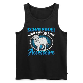 Sheep Poodle Hair Saying Old German Herding Dog - Men's Premium Organic Tank Top - black - Front - AI Model Male 178 light (178cm)