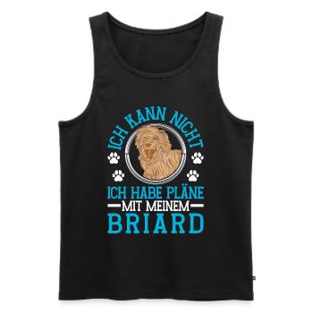 Plans with my Briard Berger de Brie - Men's Premium Organic Tank Top - black - Front - AI Model Male 178 light (178cm)