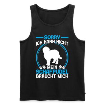 Schafpudel braucht mich Altdeutscher Hütehund - Männer Premium Bio Tank Top - Schwarz - Vorne - AI Model Male 178 light (178cm)