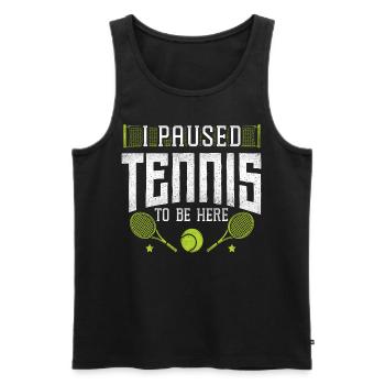 Funny Tennis Player Racket I - Männer Premium Bio Tank Top - Schwarz - Vorne - Michal (187cm)