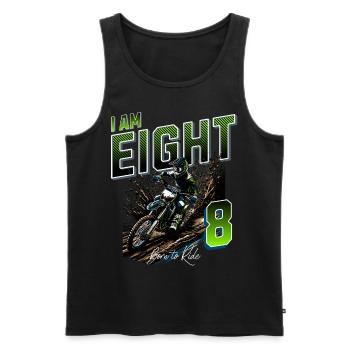 Motocross 8th Birthday - Men's Premium Organic Tank Top - black - Front - Michal (187cm)
