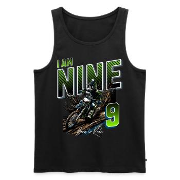 Motocross 9th Birthday - Men's Premium Organic Tank Top - black - Front - Michal (187cm)