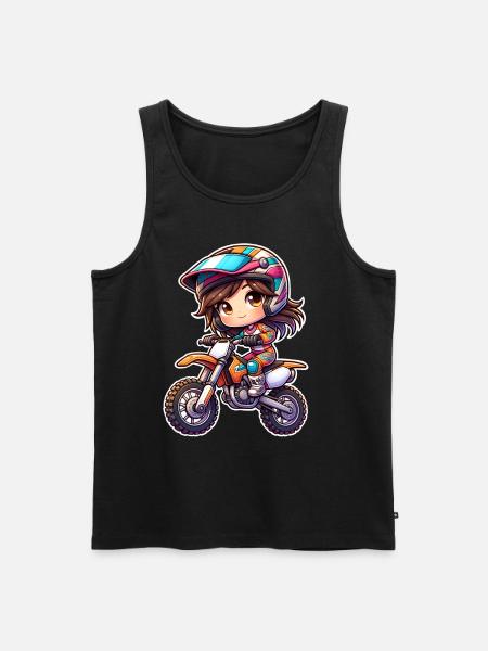Motocross Mädchen - Männer Premium Bio Tank Top - Schwarz