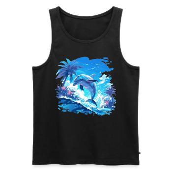 Dolphin Dolphins Dolphin - Men's Premium Organic Tank Top - black - Front - Michal (187cm)