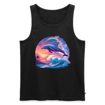 Dolphin Dolphins Dolphin - Men's Premium Organic Tank Top - black - Front - Michal (187cm)