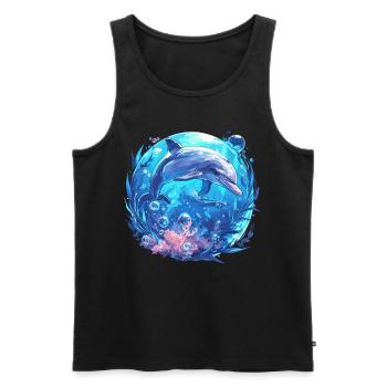 Dolphin Dolphins Dolphin - Men's Premium Organic Tank Top - black - Front - Michal (187cm)