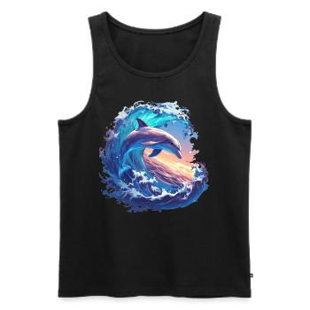 Dolphin Dolphins Dolphin - Men's Premium Organic Tank Top - black - Front - Michal (187cm)
