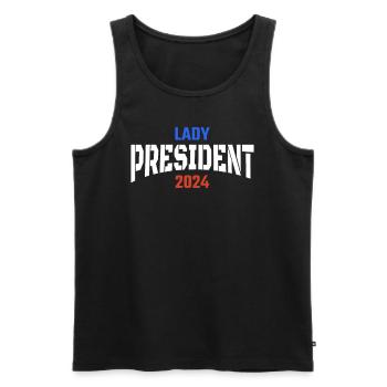 Lady President 2024: Back Kamala Harris 2024 - Männer Premium Bio Tank Top - Schwarz - Vorne - AI Model Male 178 light (178cm)