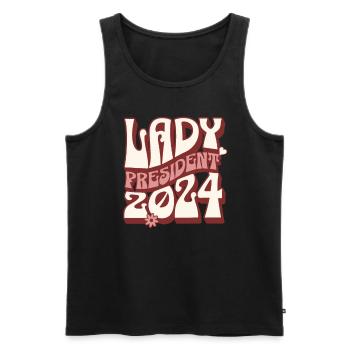 Lady President 2024 : Kamala Harris ouvre la voie - Débardeur bio Premium Homme - noir - Devant - Michal (187cm)