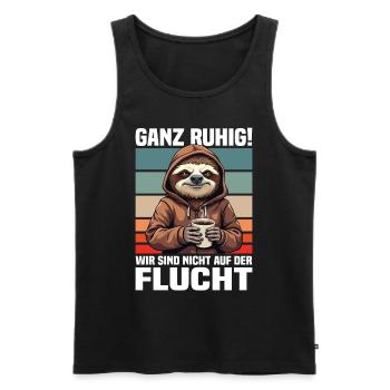 Calm down! We're not on the run sloth - Men's Premium Organic Tank Top - black - Front - AI Model Male 178 light (178cm)