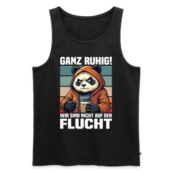 Calm down! We are not on the run Panda - Men's Premium Organic Tank Top - black - Front - AI Model Male 178 light (178cm)