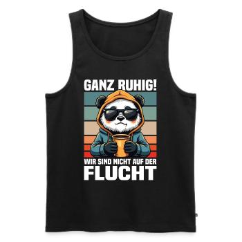 Calm down! We are not on the run Panda - Men's Premium Organic Tank Top - black - Front - AI Model Male 178 light (178cm)