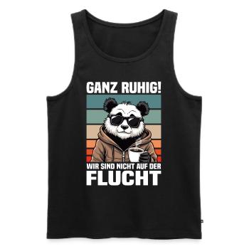 Calm down! We are not on the run Panda - Men's Premium Organic Tank Top - black - Front - AI Model Male 178 light (178cm)