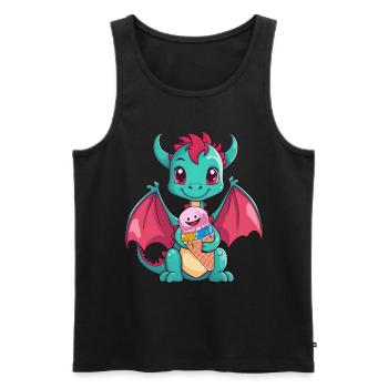 Dino Dragon Dragon Cream Cône Glace Snacking Enfants - Débardeur bio Premium Homme - noir - Devant - Michal (187cm)