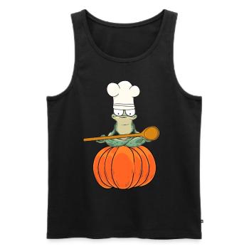 Kürbis Koch Köche Köchin Gastgeber Frosch Frösche - Männer Premium Bio Tank Top - Schwarz - Vorne - AI Model Male 178 light (178cm)