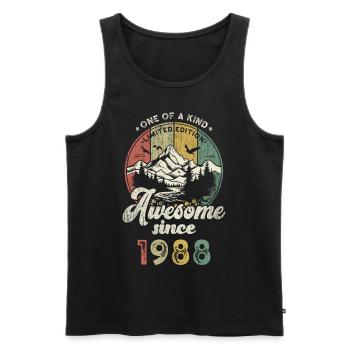 1988 Anniversaire Berge - Débardeur bio Premium Homme - noir - Devant - Michal (187cm)
