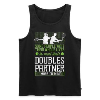 Funny Tennis Player Racket Husband - Men's Premium Organic Tank Top - black - Front - Michal (187cm)