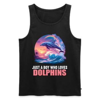 Dolphin Dolphins Dolphin - Men's Premium Organic Tank Top - black - Front - Michal (187cm)