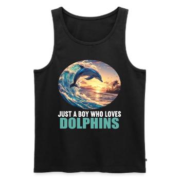 Dolphin Dolphins Dolphin - Men's Premium Organic Tank Top - black - Front - Michal (187cm)