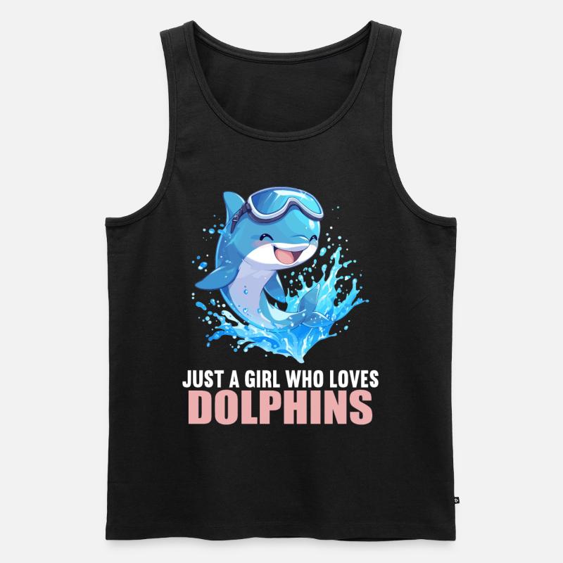 Dolphin Delfine Delfin - Männer Premium Bio Tank Top - Schwarz