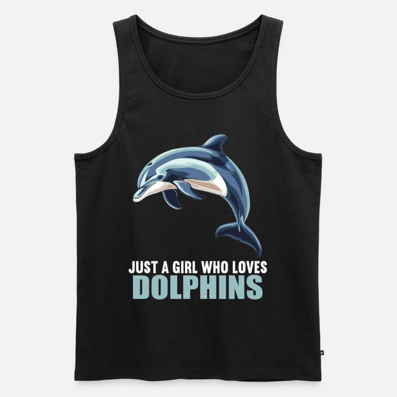 Dolphin Delfine Delfin - Männer Premium Bio Tank Top - Schwarz