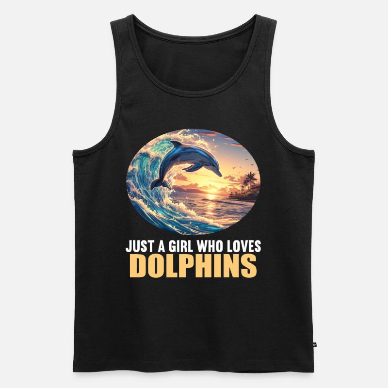 Dolphin Delfine Delfin - Männer Premium Bio Tank Top - Schwarz
