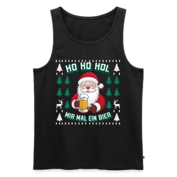 bière moche Noël Noël Père Noël - Débardeur bio Premium Homme - noir - Devant - Michal (187cm)