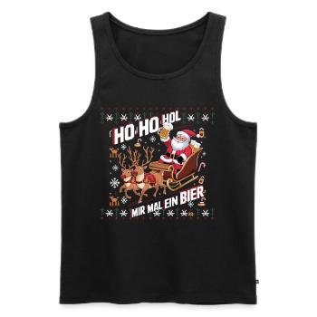 Beer Ugly Christmas Christmas Xmas Santa Claus - Men's Premium Organic Tank Top - black - Front - Michal (187cm)
