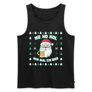 bière moche Noël Noël Père Noël - Débardeur bio Premium Homme - noir - Devant - Michal (187cm)